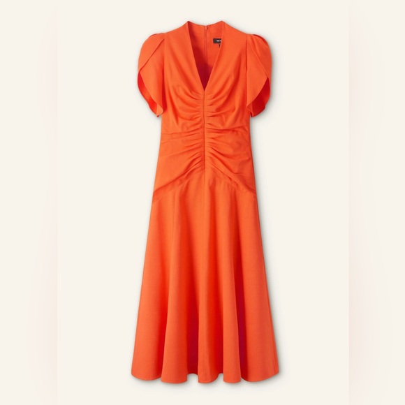 ME+EM Vibrant Orange Midi Dress - Picture 2 of 4